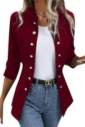 OMZIN Dames Blazerjasje Met Knoopsluiting Kraagloos Front Open Elegant Fitted Fashion Casual Work Coat