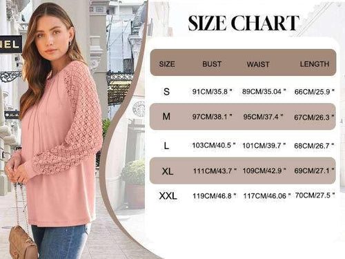 Y2k damesblouse met lange mouwen, kant, business casual tuniek, herfstoutfit