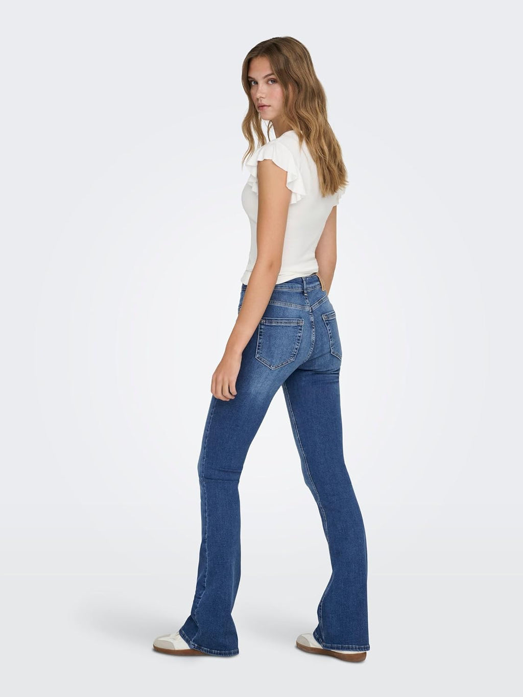 ONLY ONLBLUSH Damesjeans, flared fit, middelhoge taille, flared jeans