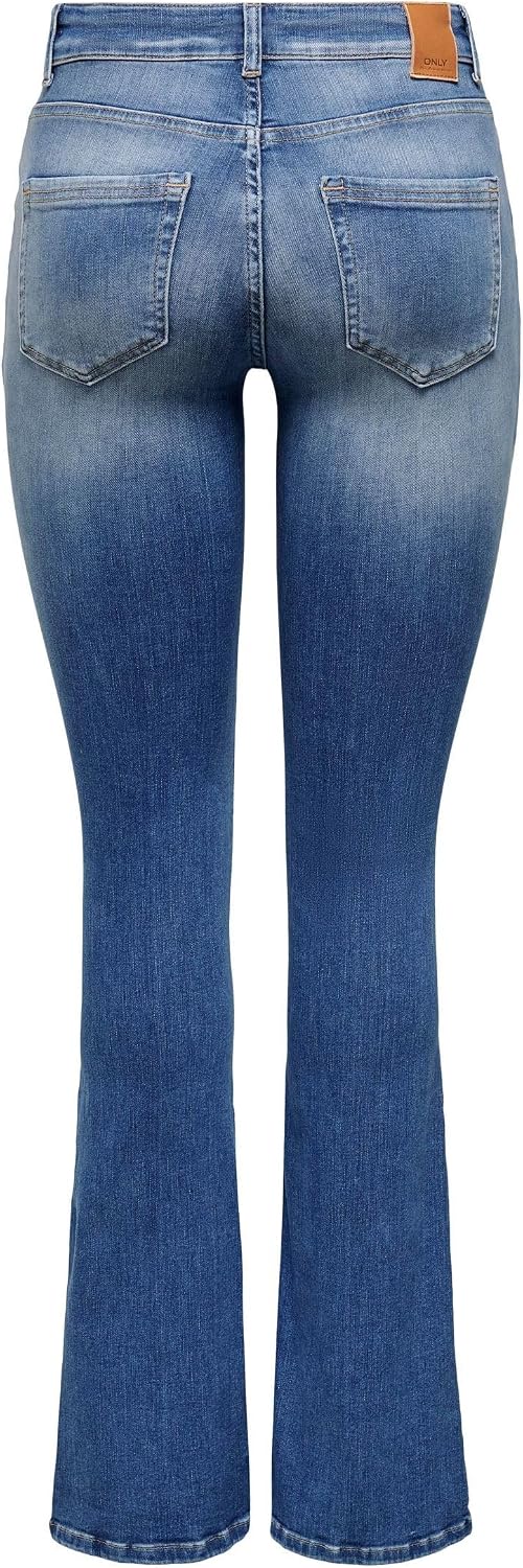 ONLY ONLBLUSH Damesjeans, flared fit, middelhoge taille, flared jeans
