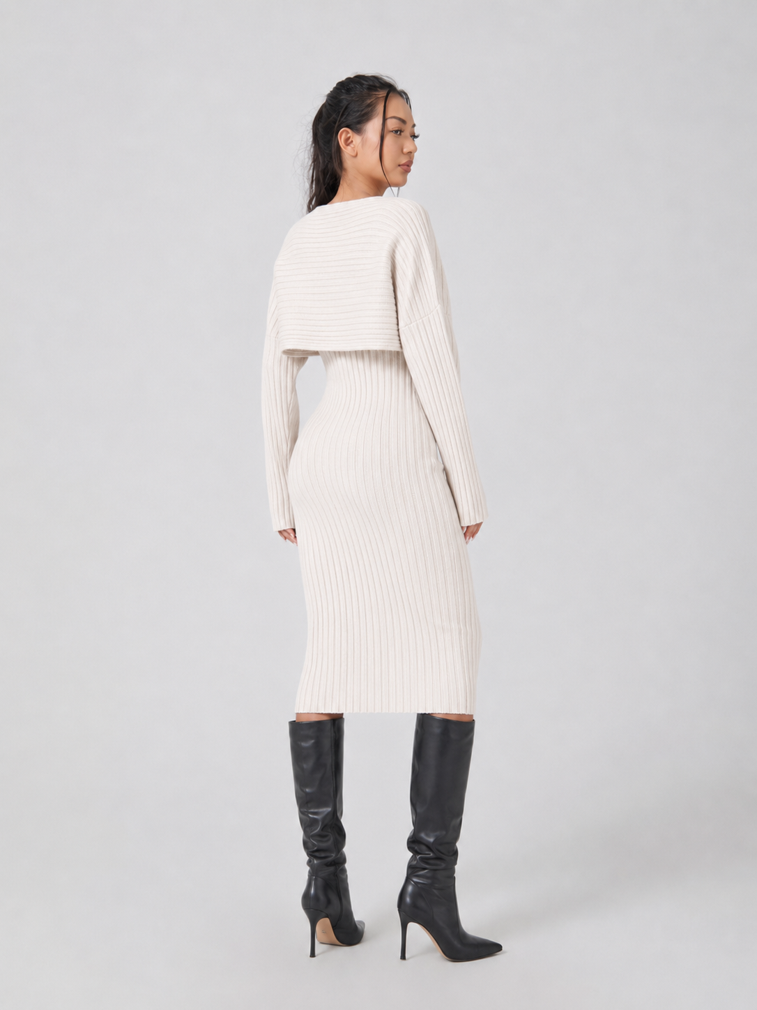 Quintessa - Tweedelige Dames Set Met Rib Top En Midi-rok