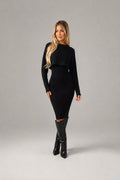 Quintessa - Tweedelige Dames Set Met Rib Top En Midi-rok
